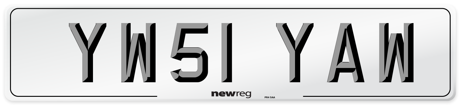 YW51 YAW Number Plate from New Reg